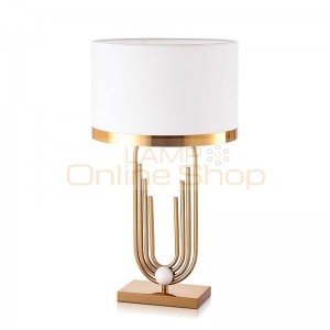 Post modern fashion simple table lamp metal lamp body cloth lampshade table light designer study bedroom reading lamp E27 holder