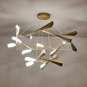 Post modern LED pendant light luxury deco gold color Iron art living room dining room shop restaurant villa lamp 