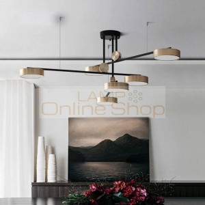 Post Modern Light luxury Living room Nordic Creative Hotel Decoration Gold Rotate 6 Heads Bedroom dining room LED Droplight