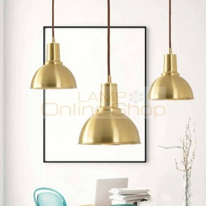 Post-modern mini copper Hanging Lamp stair pendant lights Luxury Nordic Single Luminaire Suspendu Bar counter suspension lights