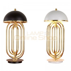 Post modern plating table lamp with 3PCS 3W E14 candle light black white lampshade gold body free express