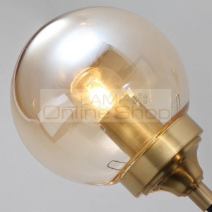 Post modern Real brass Pendant Light glass lampshade 27 led bulb Kung Living Dinning Room home decoration 6/8 heads droplight