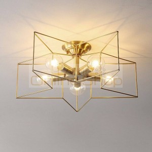 Postmodern Copper Luxury LED Ceiling light for Bedroom Nordic Living Room Lamp American Lighting Restaurant Light Fixtures