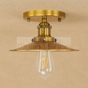  Creative Industrial style ceiling lamp,gold/rusty metal lampshade vintage ceiling light for loft bedroom light fixture