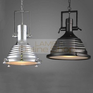  Industrial lighting hanglamp Chrome bronze black metal lampshade pendant lights Restaurant bar coffee suspension luminaire