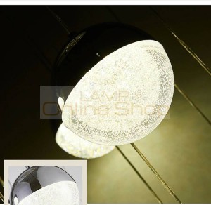 Rotating Led Suspension crystal ball pendant lights for Restaurant Living Room Duplex house fish cord hanging lamp lustre light