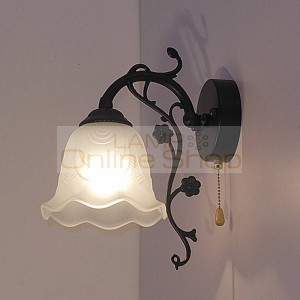 rustic antique Sconce Wall Lights lighting Bathroom Mirror Light Vintage staircase corridor aisle wall lamp with pull switch
