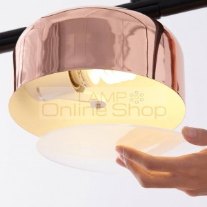 Simple Rotatable LED Pendant Light 4 head Post Modern style Home Decoration Dining caft Restaurant hanging Light Nordic