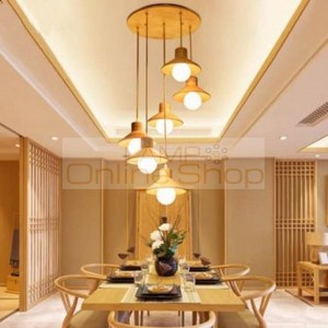 Southeast Asia wooden pendant light 1-6 heads nordic designe kitchen dining rom hanging lamp restaurant indoor lighting fixture