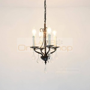 The American Village Small Balcony Corridor Aisle Porch Stairs Chandelier Lamp Cloakroom Bar Crystal Chandeliers Led light