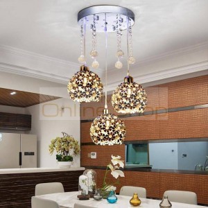 Three-head Restaurant Ceiling Lights Bar chandeliers ceiling Modern Simple Individual Creative Crystal Dining RoomLamp