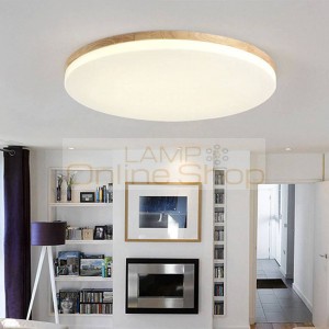 Ultra thin Round/Square LED ceiling light for living dining room bedroom dia 43 48 53 63cm wooden Acrylic light led ceiling lamp