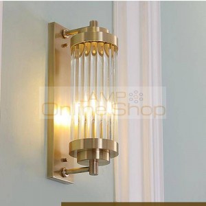 Villa hotel hall large glass rod wall fixtures Lighting Tall Tiffany glass wall lamps bathroom millor Wall sconce Apliques Pared