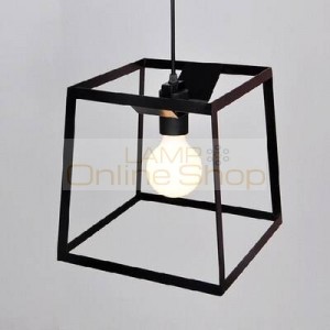 Vintage Cube Pendant Light white black red Northern Europe Industrial Iron Light For Cafe & Bar Edison Loft Pendant Lamps