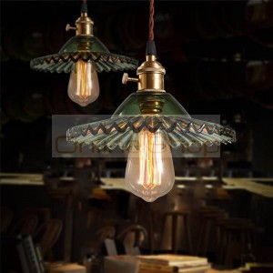 Vintage glass pendant lamp dia 22cm lampshade American Style hanging light fixtures for retaurant bar industrial lighting