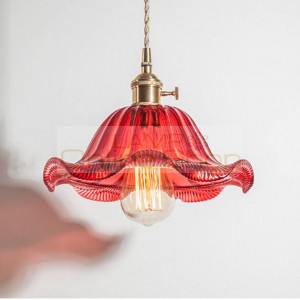 Vintage glass suspension luminaire dia 25 30cm colorful glass lampshade pendant lamp for dining room kitchen restaurant lighting
