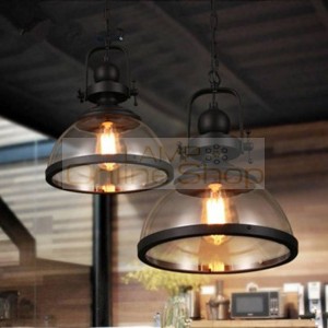 Vintage Industrial glass Pendant Lights Loft iron antique Hanging Lamp for restaurant dining room Bar cafe deco lighting fixture