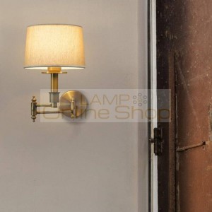 Wandlamp American Country Bedside Bedroom Bronze Color Deco Hanglamp European Loft Vintage E27 LED Wall Light Fixtures