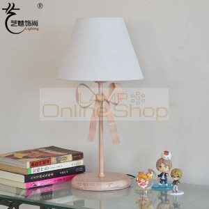 wedding pink Bow table Light reading desk lamp Girl's Children Room Pink Butterfly knot table Lamp Study lights Lamparas De Mesa