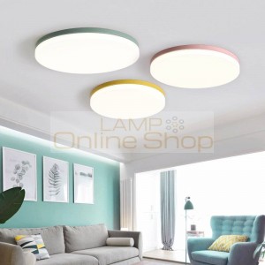 Wooden Ceiling Lights For Living Room Bedroom lighting fixture round surface mounted Ceiling Lamp home Decorative Lampshade deco